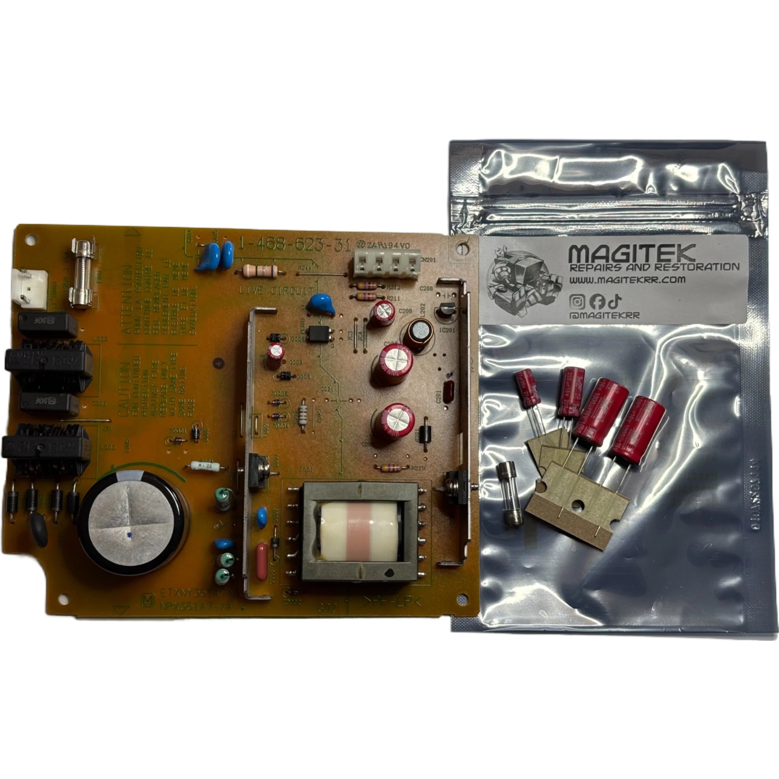 Power Supply Board Capacitor and Fuse Kit for PlayStation 2 Power Supply Board Capacitor and Fuse Kit for PlayStation 2